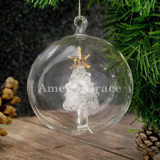 Personalised Name Only Christmas Tree Glass Bauble from Heartfelt Gifts