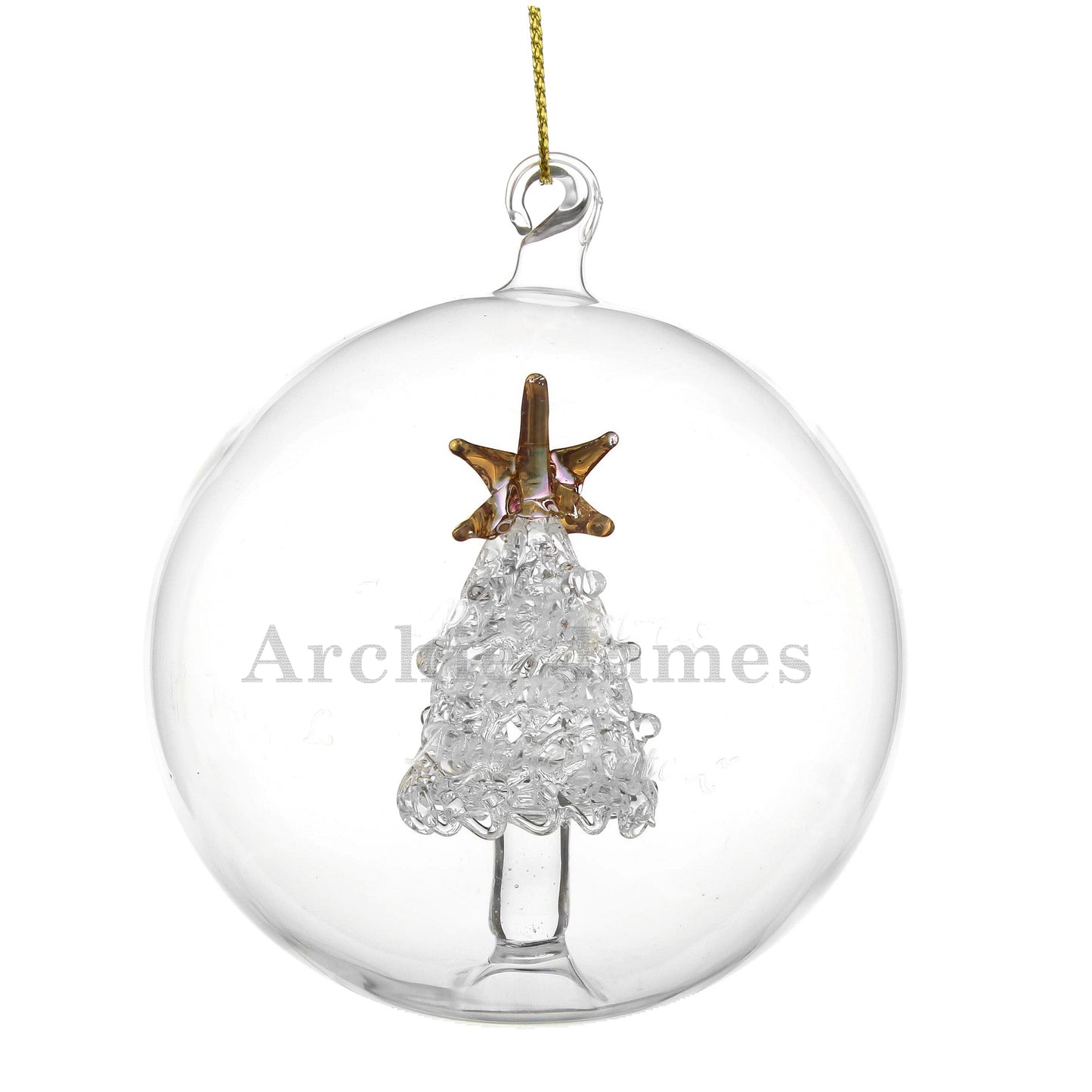 Personalised Name Only Christmas Tree Glass Bauble - image 4