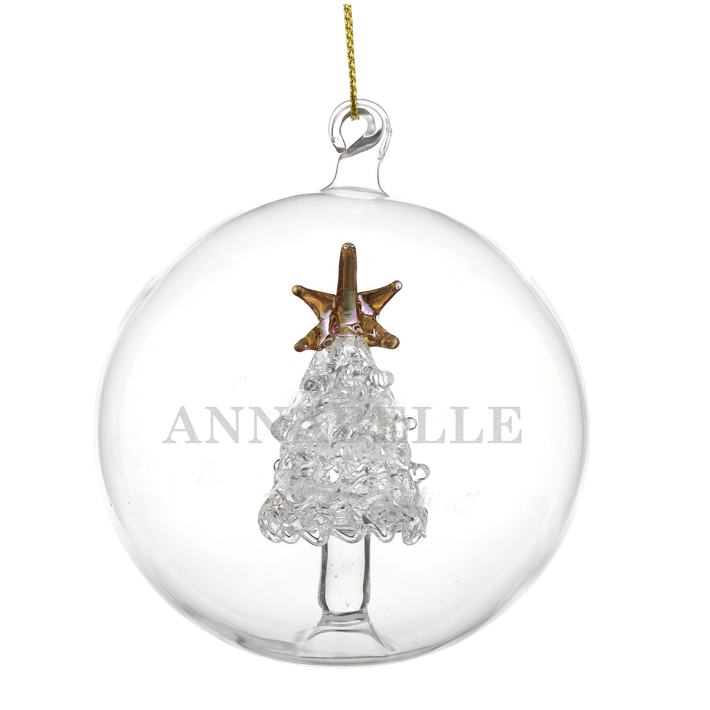 Personalised Name Only Christmas Tree Glass Bauble - image 5