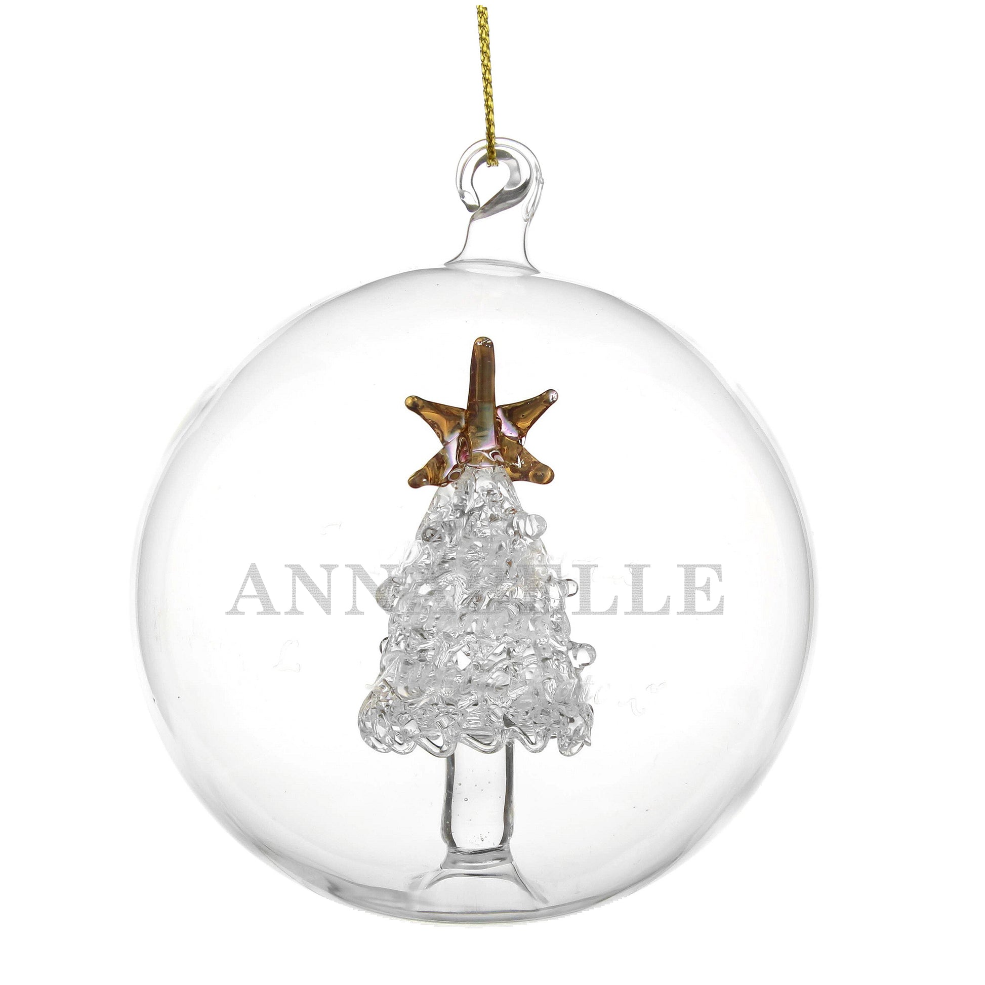 Personalised Name Only Christmas Tree Glass Bauble - image 5