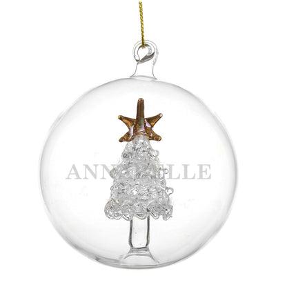 Personalised Name Only Christmas Tree Glass Bauble - image 5