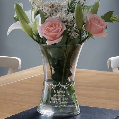 Personalised Sentiments Glass Vase from Heartfelt Gifts