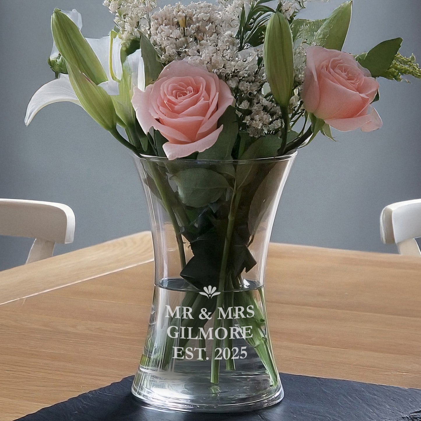 Personalised Bold Font Glass Vase from Heartfelt Gifts