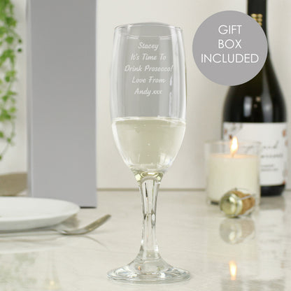 Personalised Any Message Prosecco Flute from Heartfelt Gifts