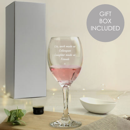 Personalised Any Message Wine Glass from Heartfelt Gifts