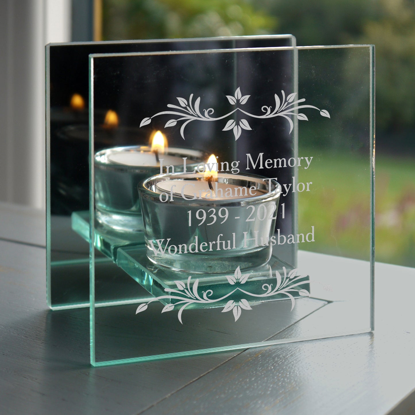 Personalised Sentiments Mirrored Glass Tea Light Candle Holder - image 11