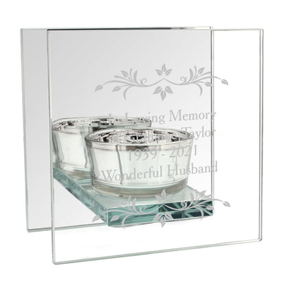 Personalised Sentiments Mirrored Glass Tea Light Candle Holder - image 8