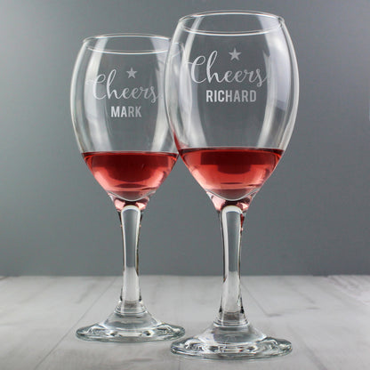 Personalised Cheers Wine Glass Set - image 4