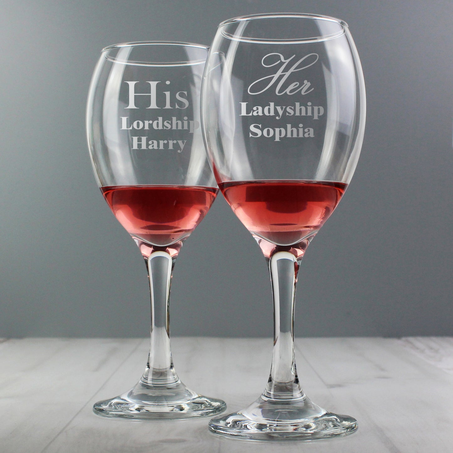 Personalised His & Her Wine Glass Set - image 2