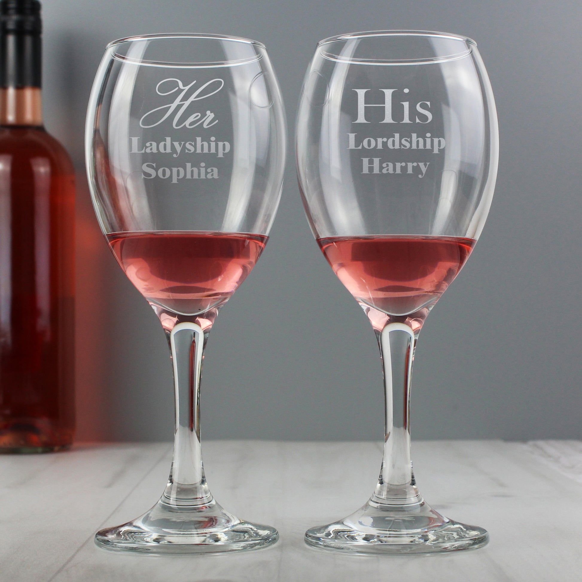 Personalised His & Her Wine Glass Set - image 3