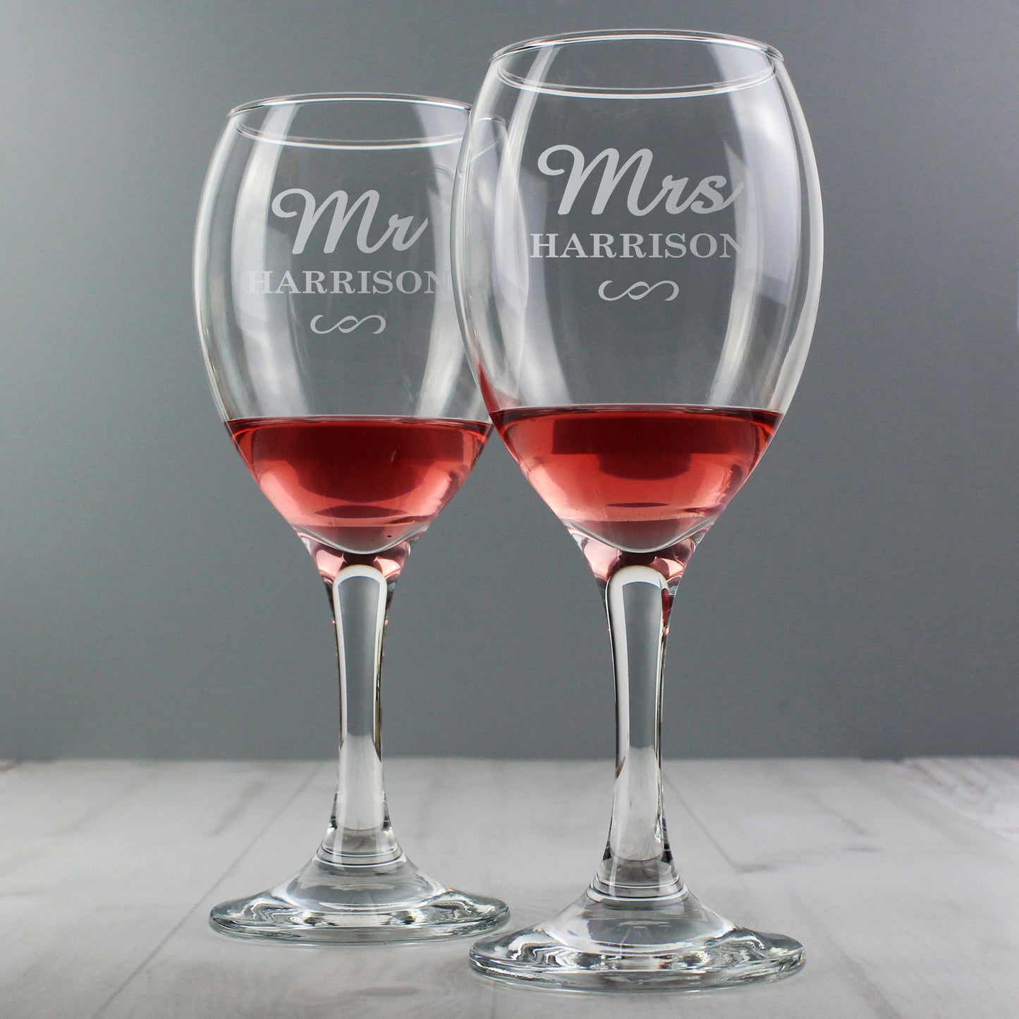 Personalised Mr & Mrs Wine Glass Set - image 2