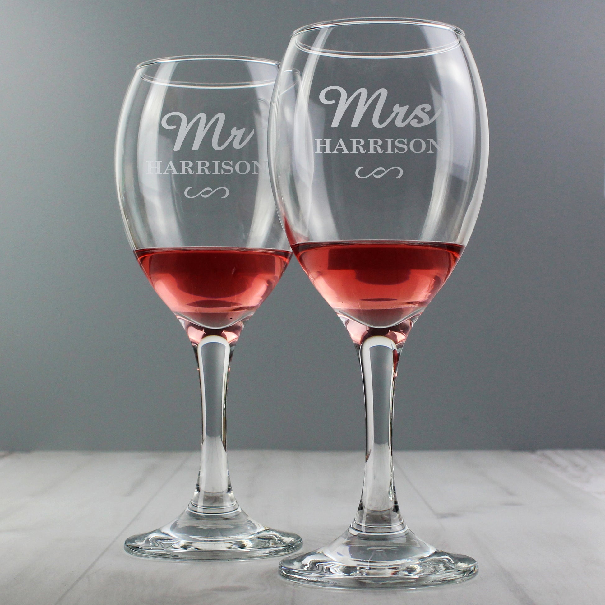 Personalised Mr & Mrs Wine Glass Set - image 2