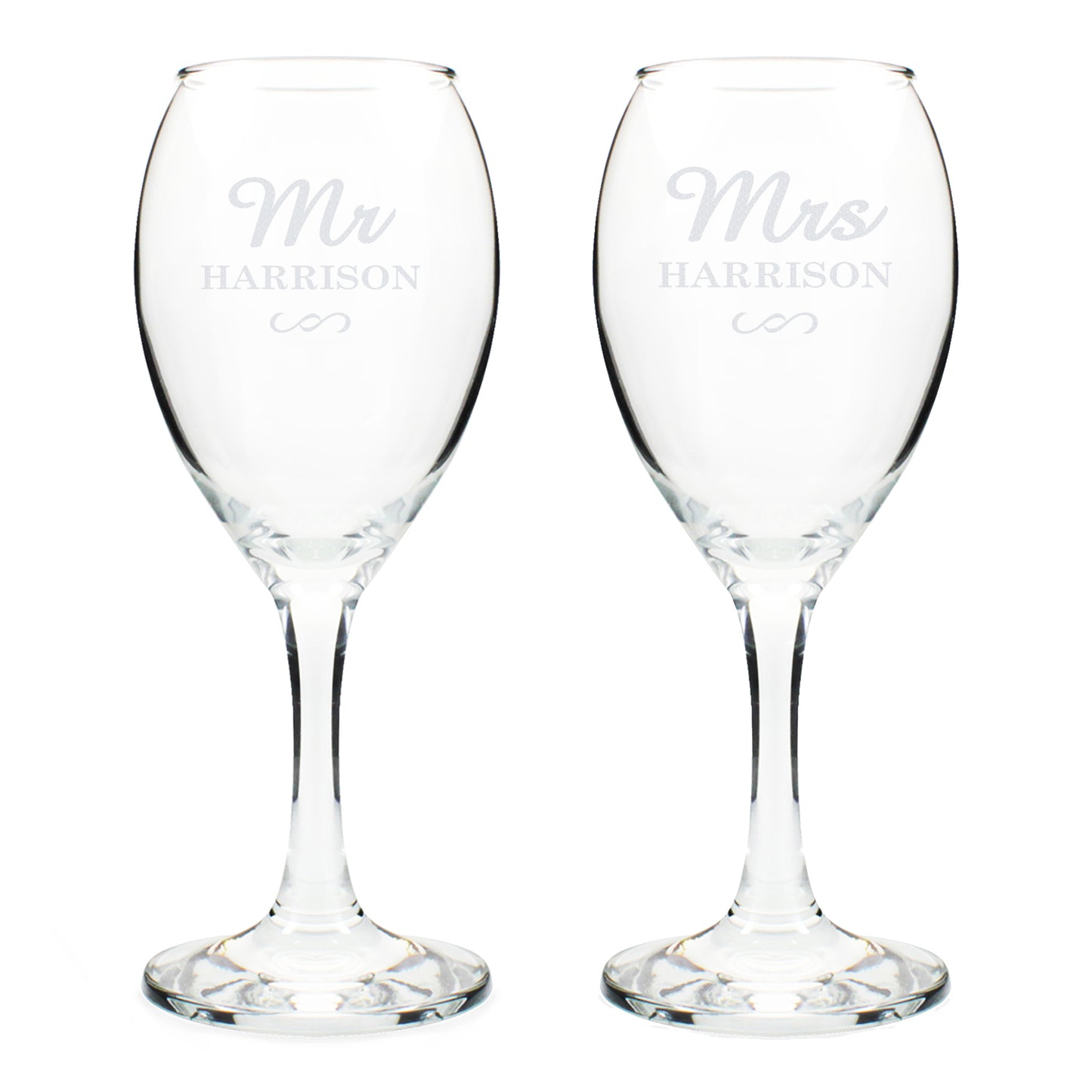 Personalised Mr & Mrs Wine Glass Set - image 4