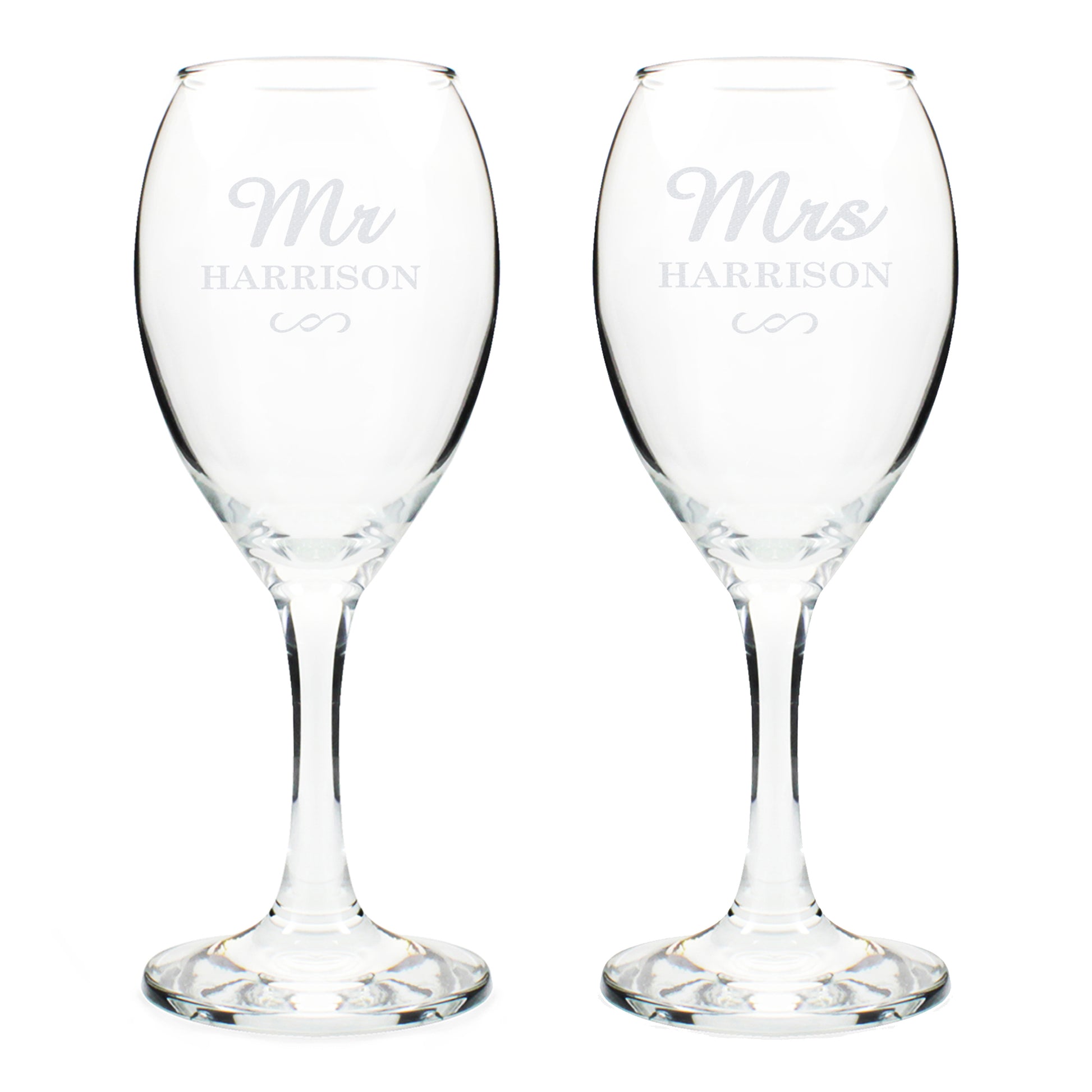 Personalised Mr & Mrs Wine Glass Set - image 4
