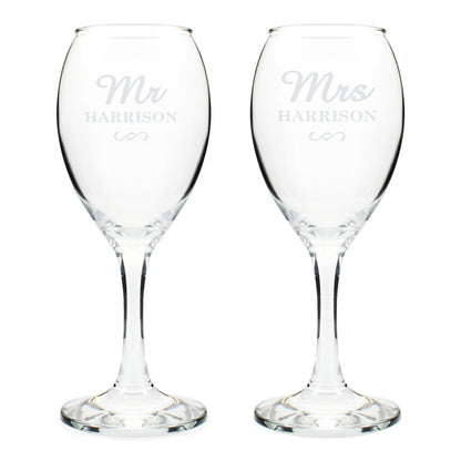Personalised Mr & Mrs Wine Glass Set - image 4