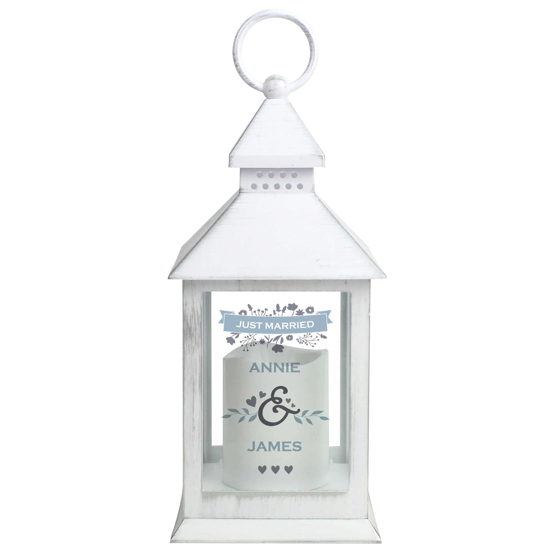 Personalised Couples Special Date White Lantern - image 4
