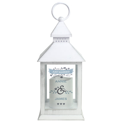 Personalised Couples Special Date White Lantern - image 4