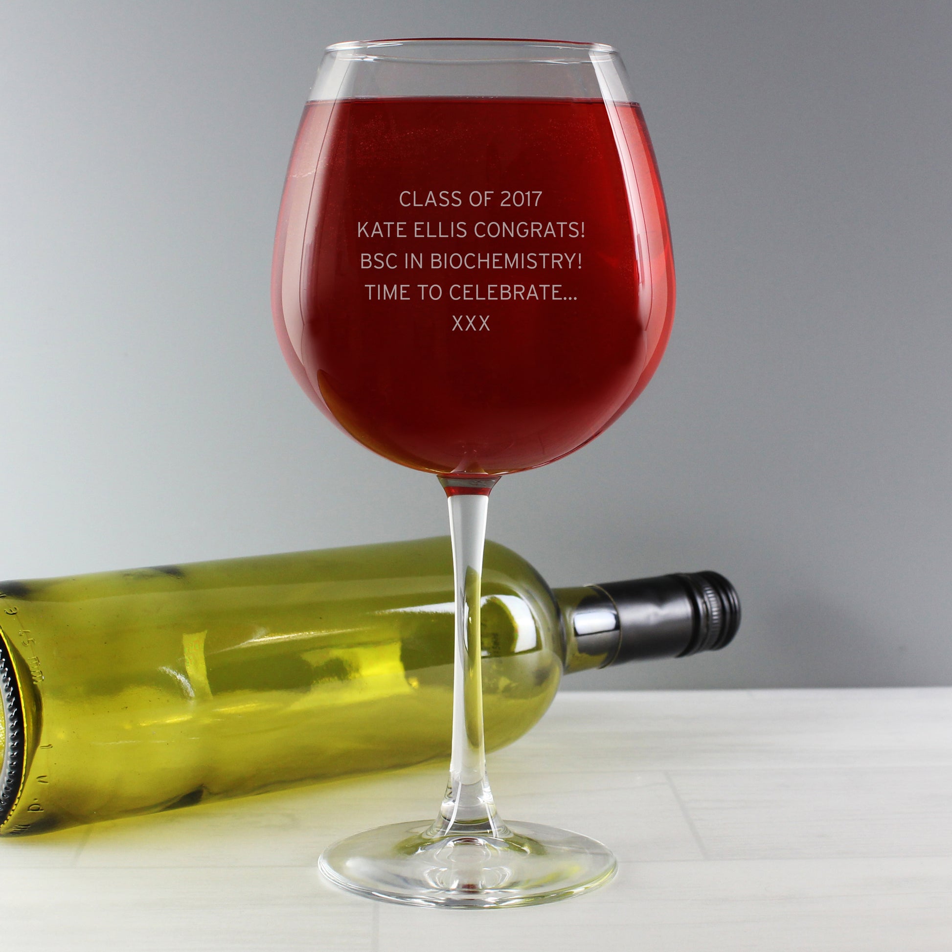 Personalised Bold Statement Bottle of Wine Glass - image 12