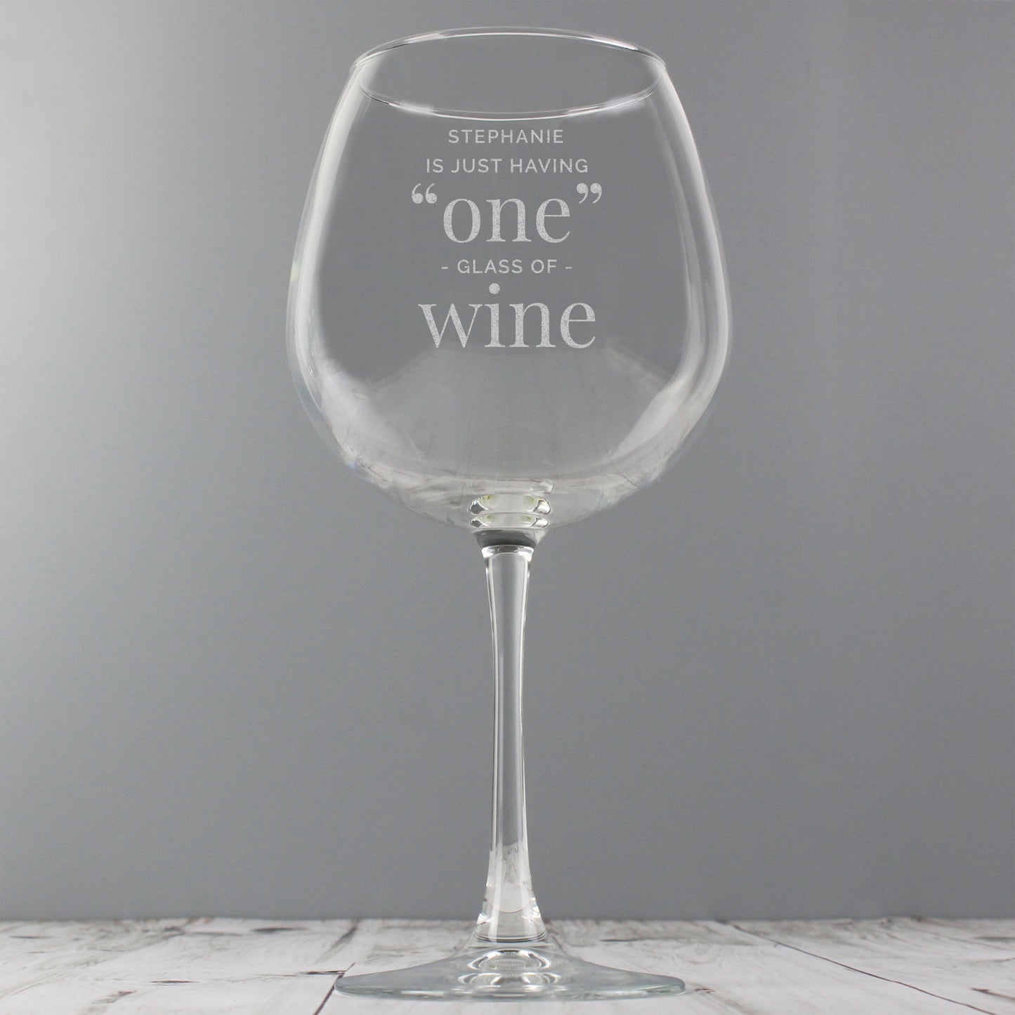 Personalised 'One Glass' Bottle of Wine Glass - image 3