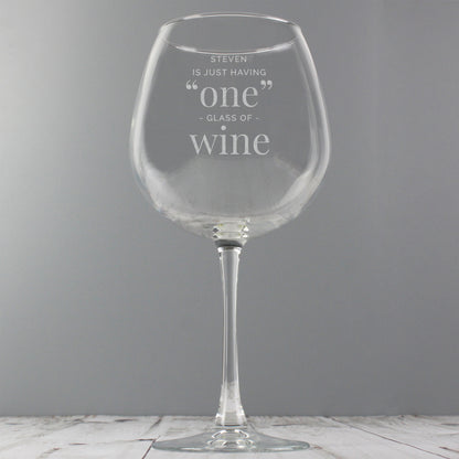 Personalised 'One Glass' Bottle of Wine Glass - image 5