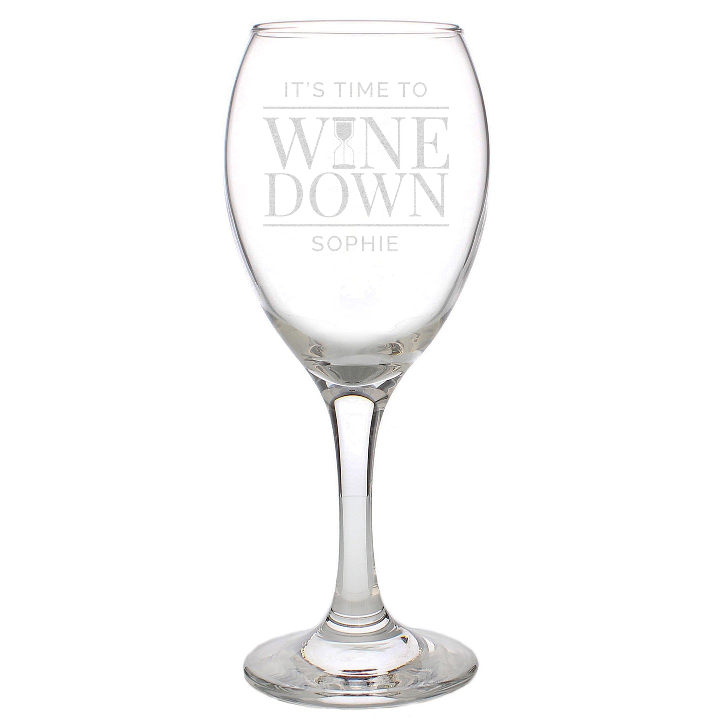 Personalised 'It's Time to Wine Down' Wine Glass - image 2