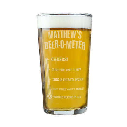 Personalised Beer-o-Meter Pint Glass - image 4