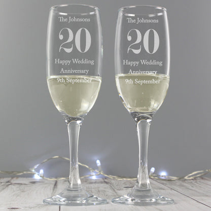 Personalised Anniversary Pair of Flutes from Heartfelt Gifts