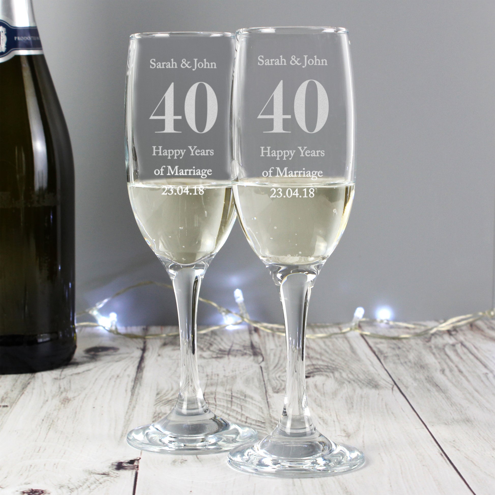Personalised Anniversary Pair of Flutes - image 3