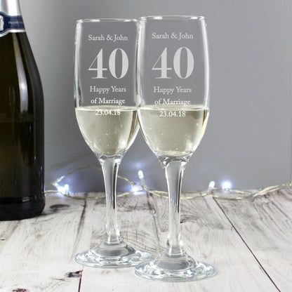 Personalised Anniversary Pair of Flutes - image 3