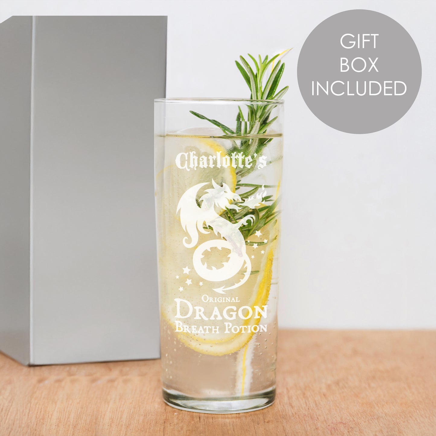 Personalised Dragon Breath Potion Hi Ball Glass from Heartfelt Gifts
