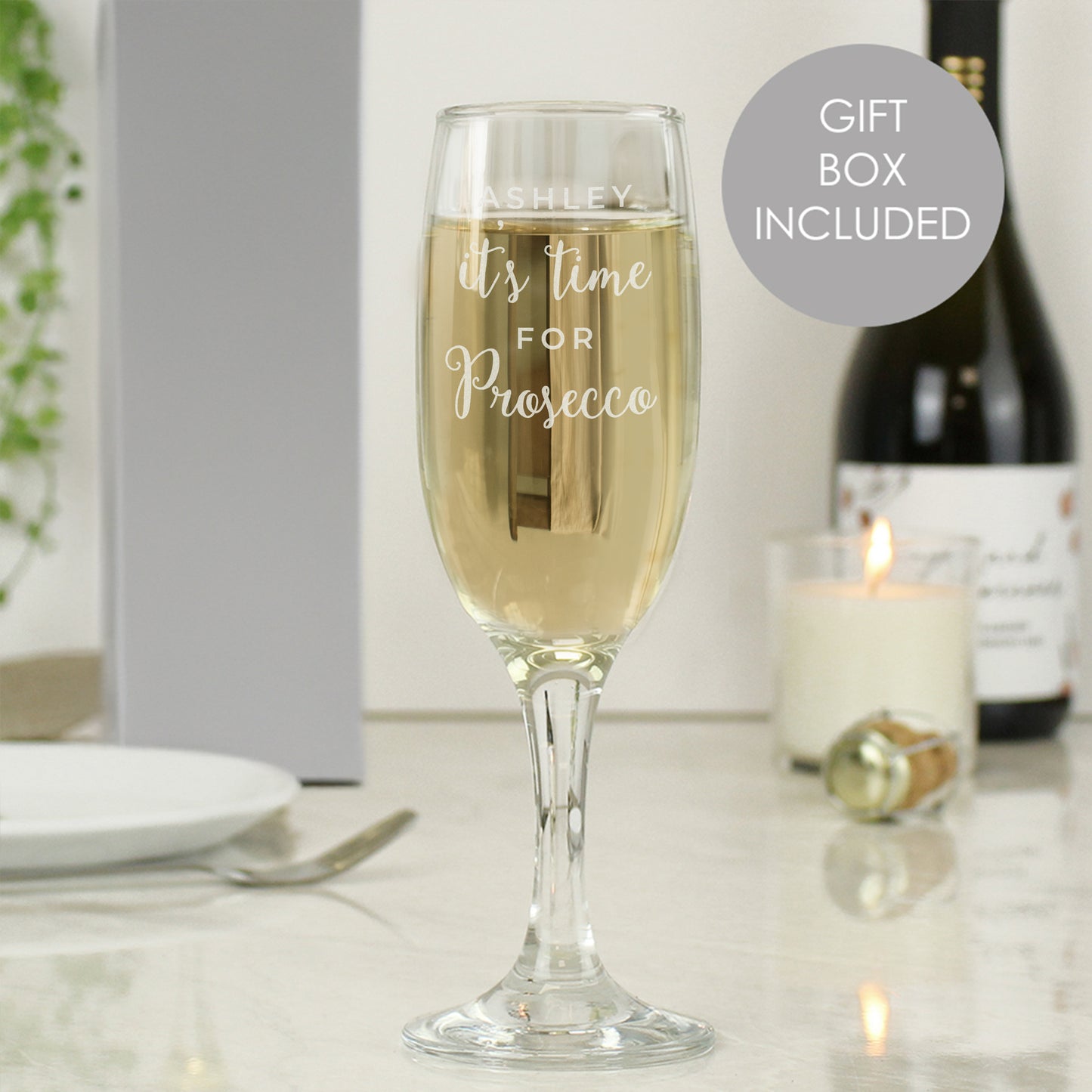 Personalised 'It's Time for Prosecco' Flute from Heartfelt Gifts