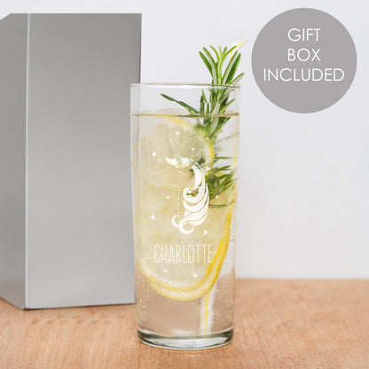 Personalised Unicorn Engraved Hi Ball Glass from Heartfelt Gifts