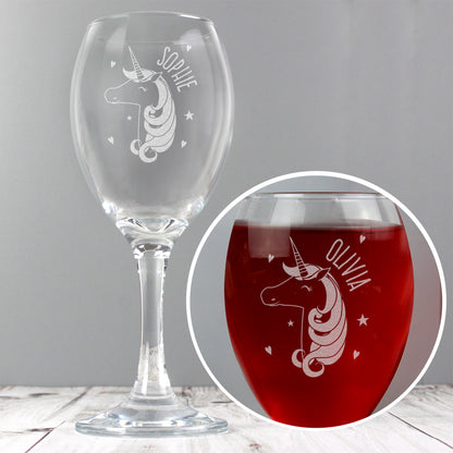 Personalised Unicorn Engraved Wine Glass - image 4