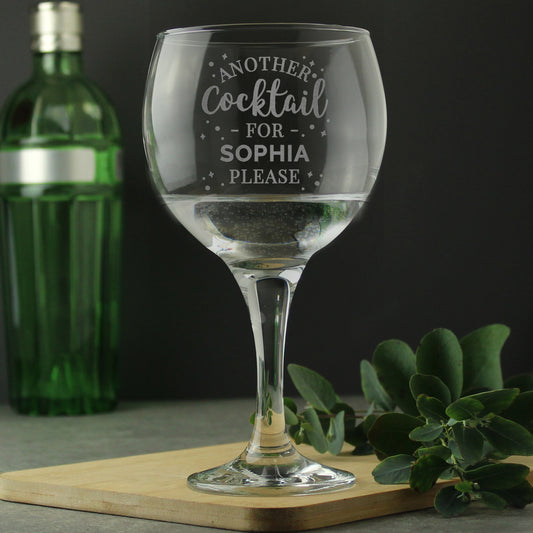 Personalised Another Cocktail Balloon Glass from Heartfelt Gifts