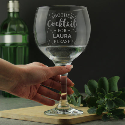 Personalised Another Cocktail Balloon Glass - image 3