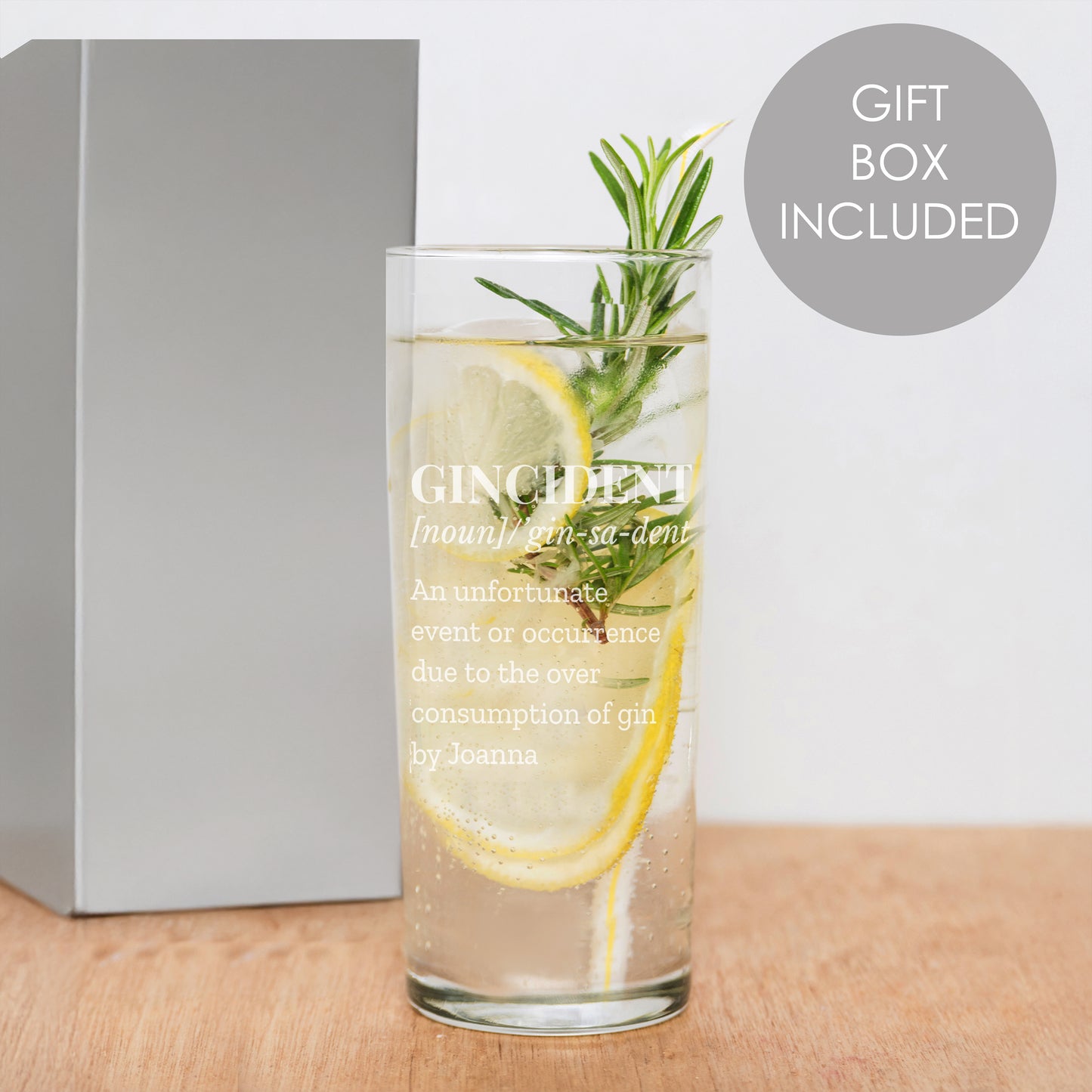Personalised Gincident Hi Ball Glass from Heartfelt Gifts