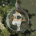 Personalised Gold Glitter Name Only Reindeer Glass Bauble from Heartfelt Gifts
