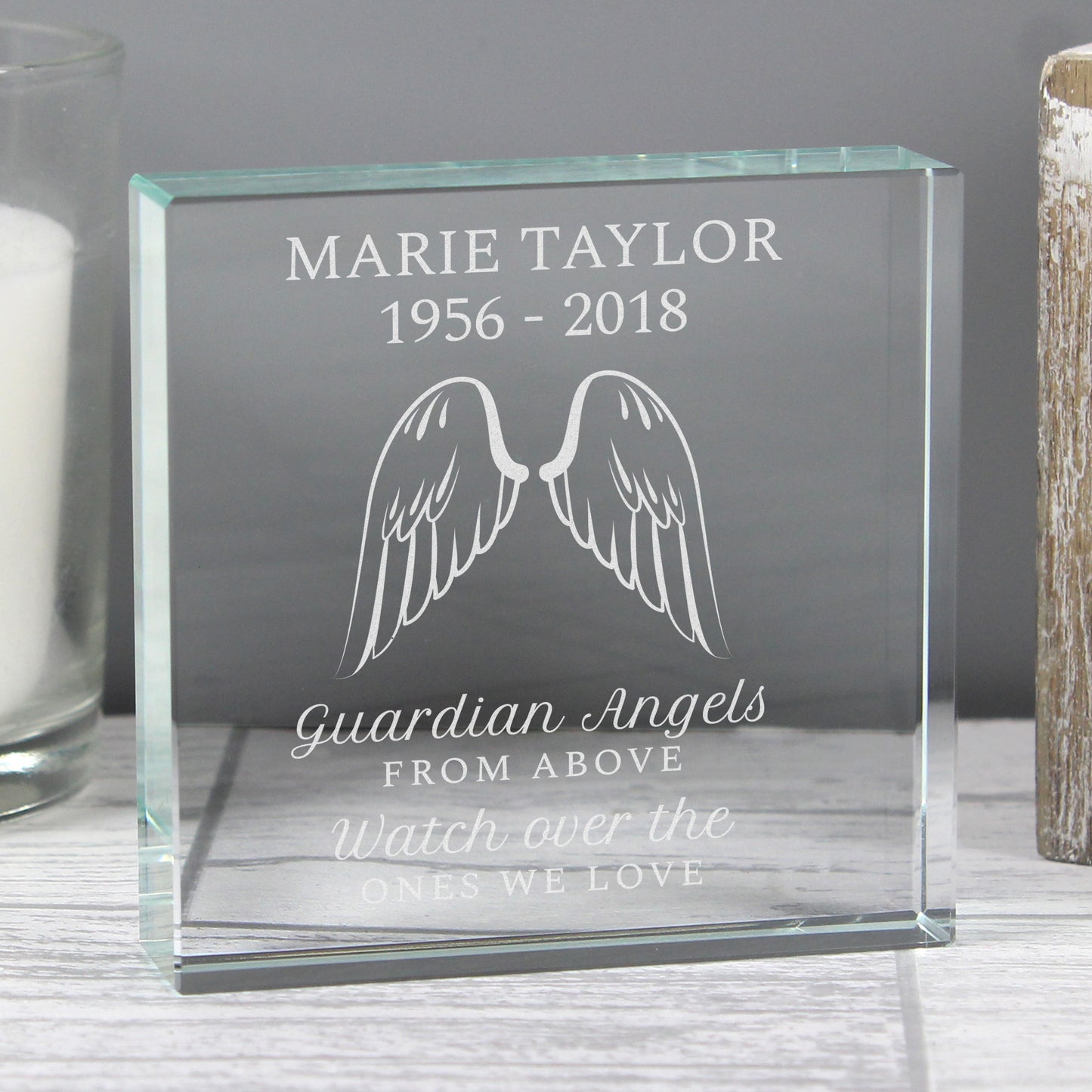 Personalised Guardian Angel Wings Crystal Token from Heartfelt Gifts