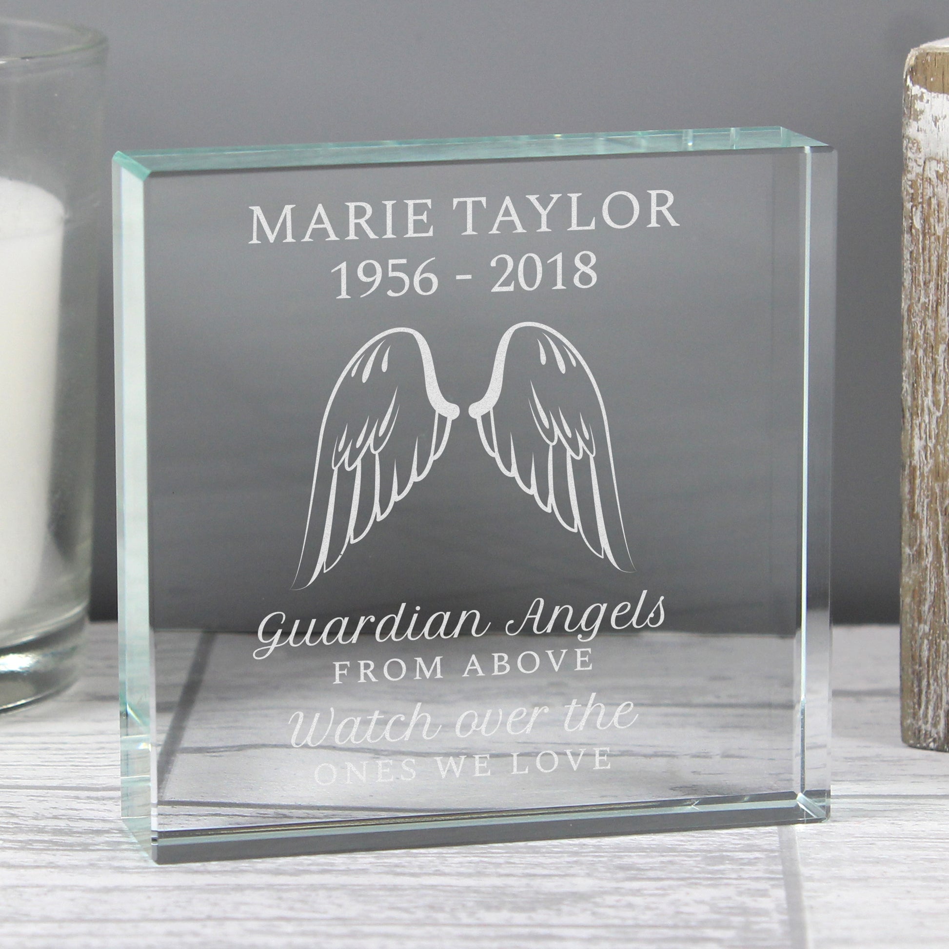 Personalised Guardian Angel Wings Crystal Token from Heartfelt Gifts