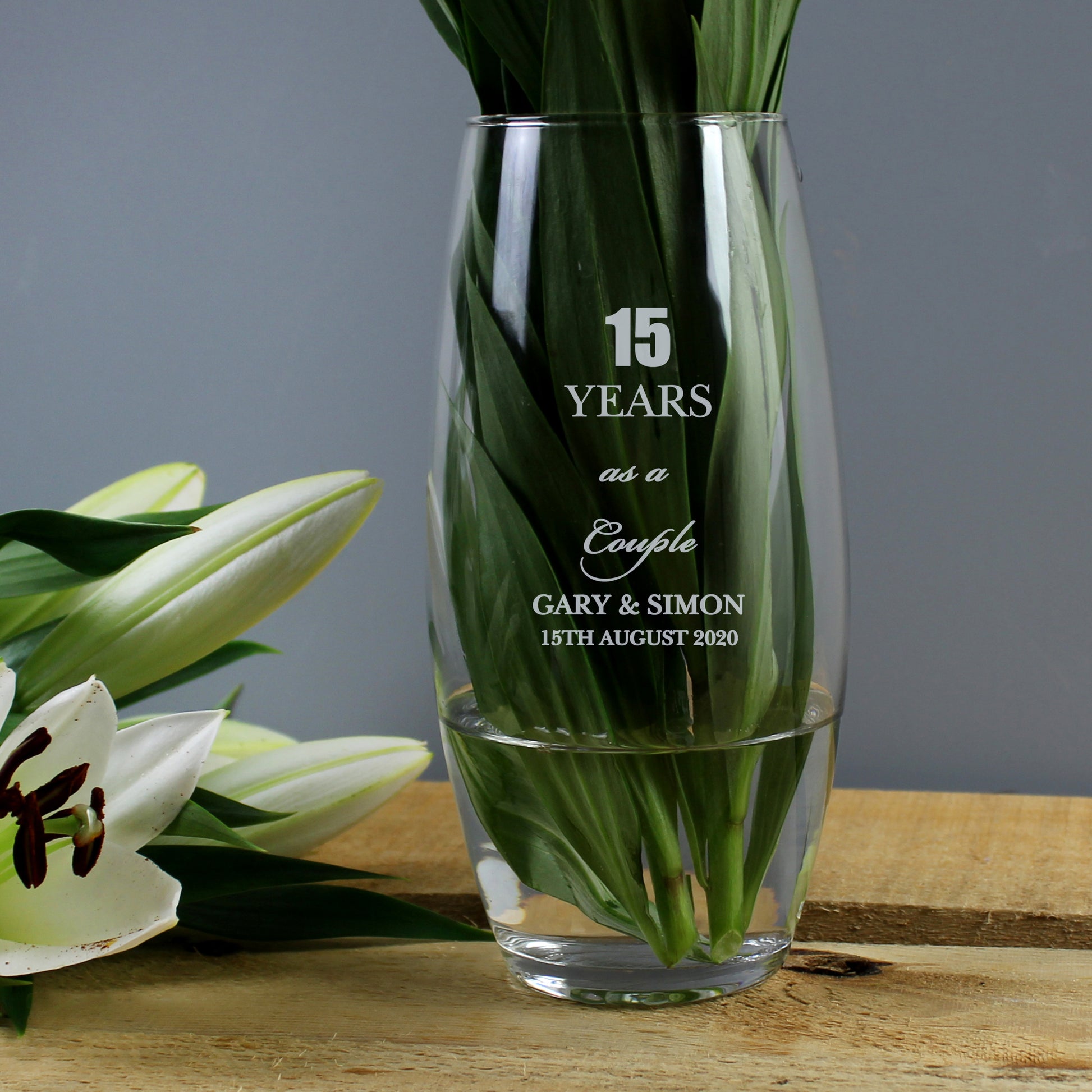 Personalised Anniversary Bullet Vase from Heartfelt Gifts