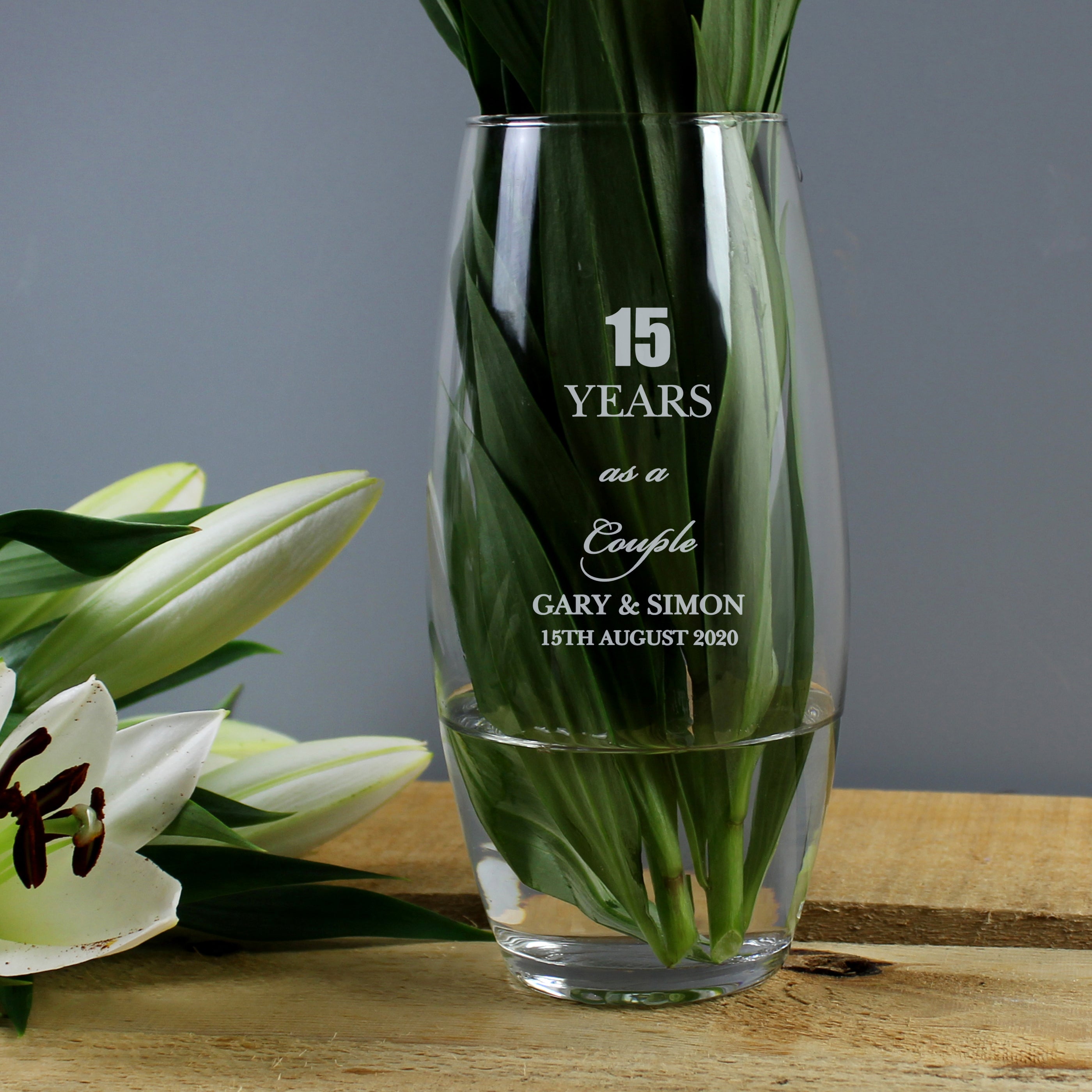 Personalised Anniversary Bullet Vase from Heartfelt Gifts