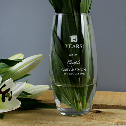 Personalised Anniversary Bullet Vase from Heartfelt Gifts
