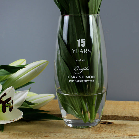 Personalised Anniversary Bullet Vase from Heartfelt Gifts