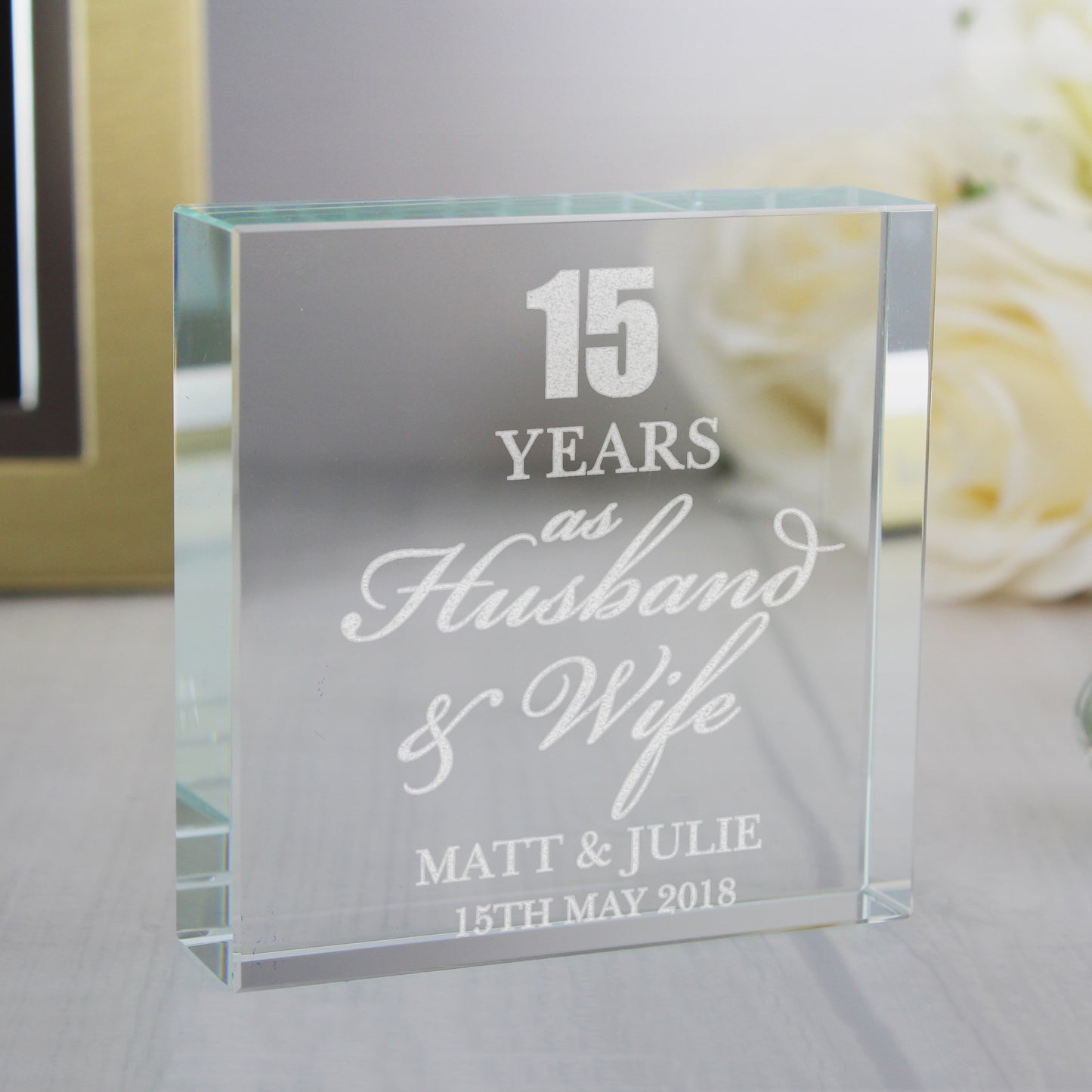 Personalised Anniversary Crystal Token from Heartfelt Gifts