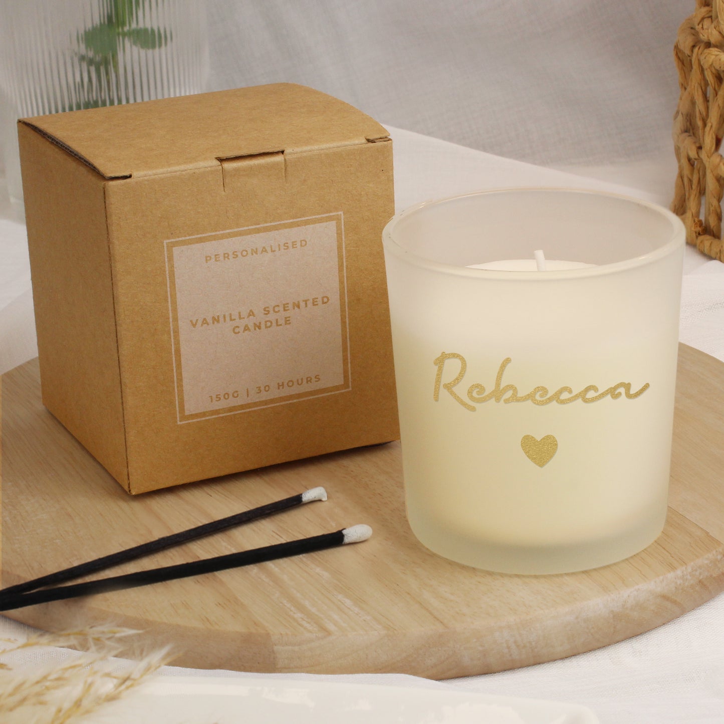 Personalised Gold Name Scented Jar Candle - image 4