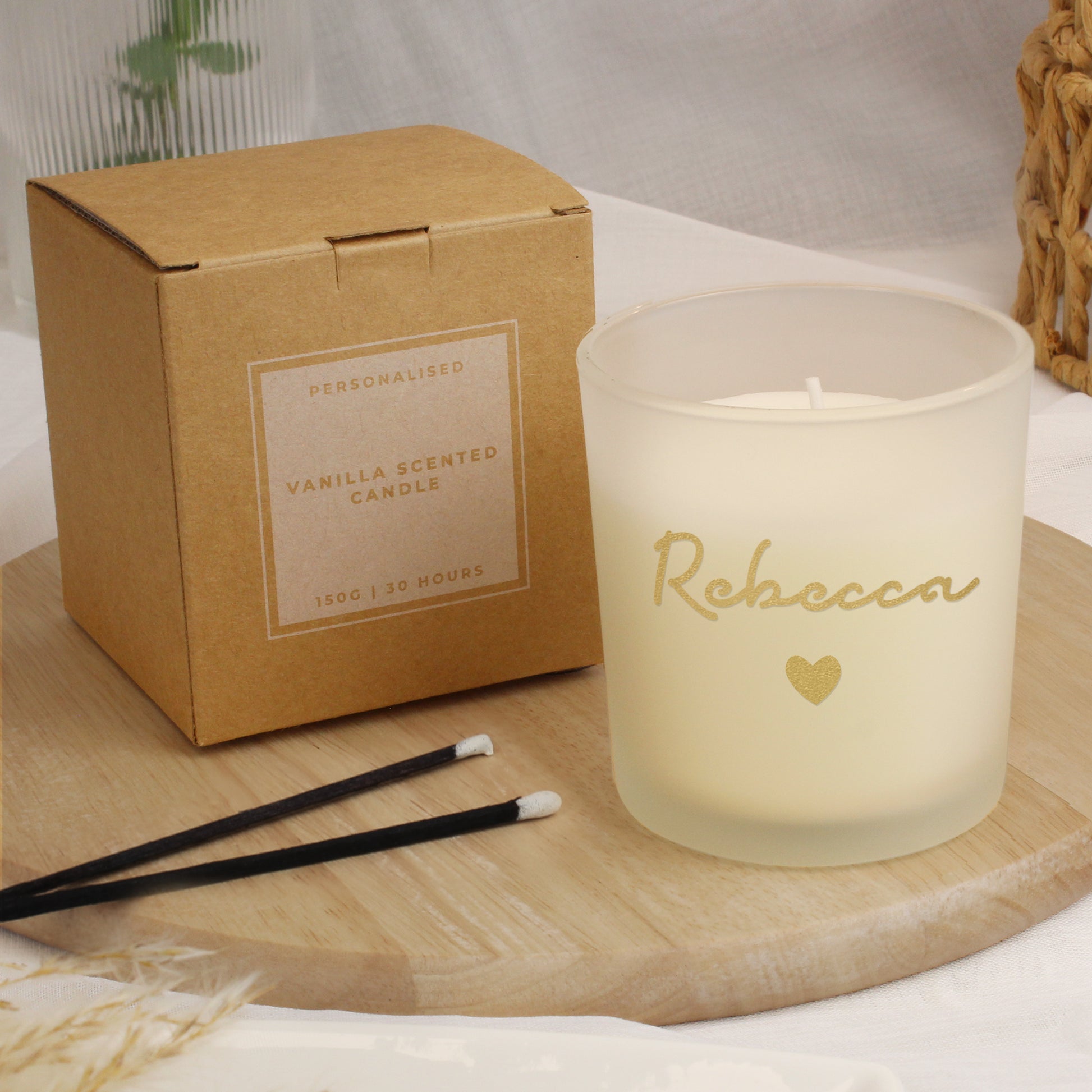 Personalised Gold Name Scented Jar Candle - image 4
