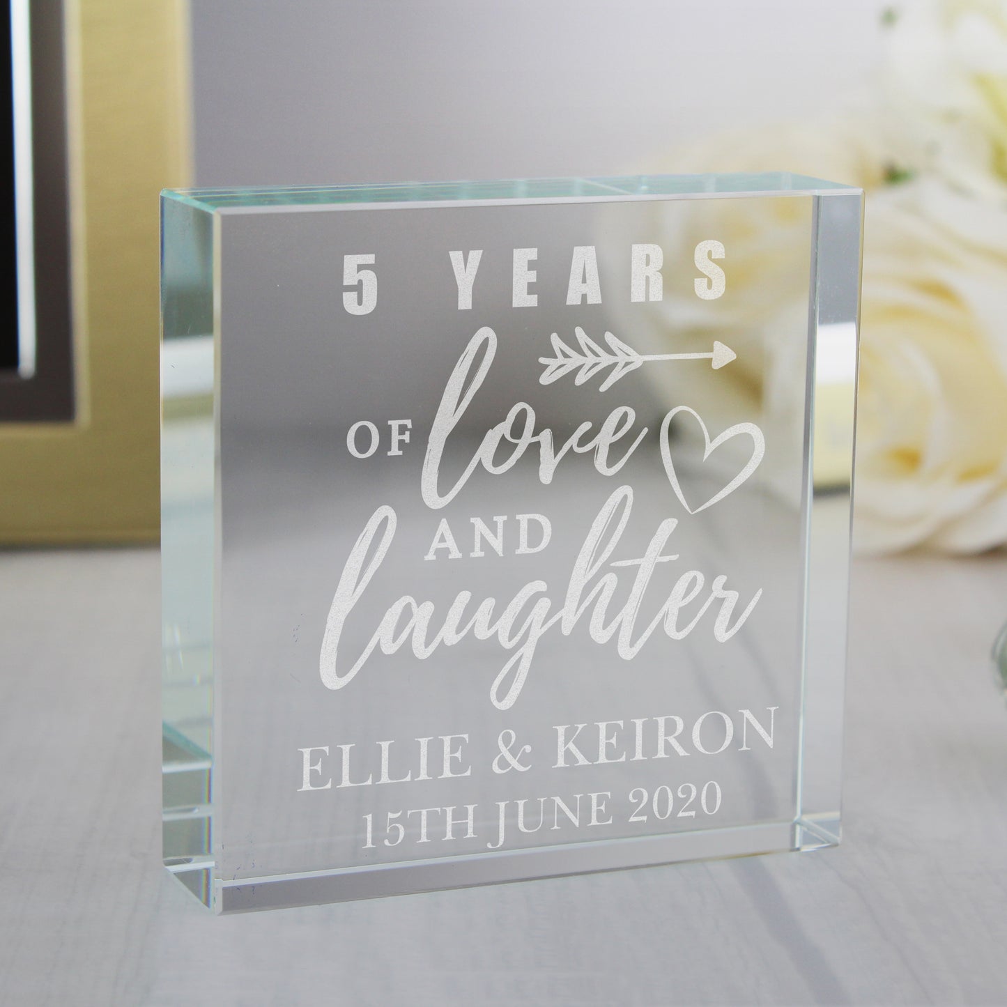 Personalised Arrow Anniversary Crystal Token from Heartfelt Gifts