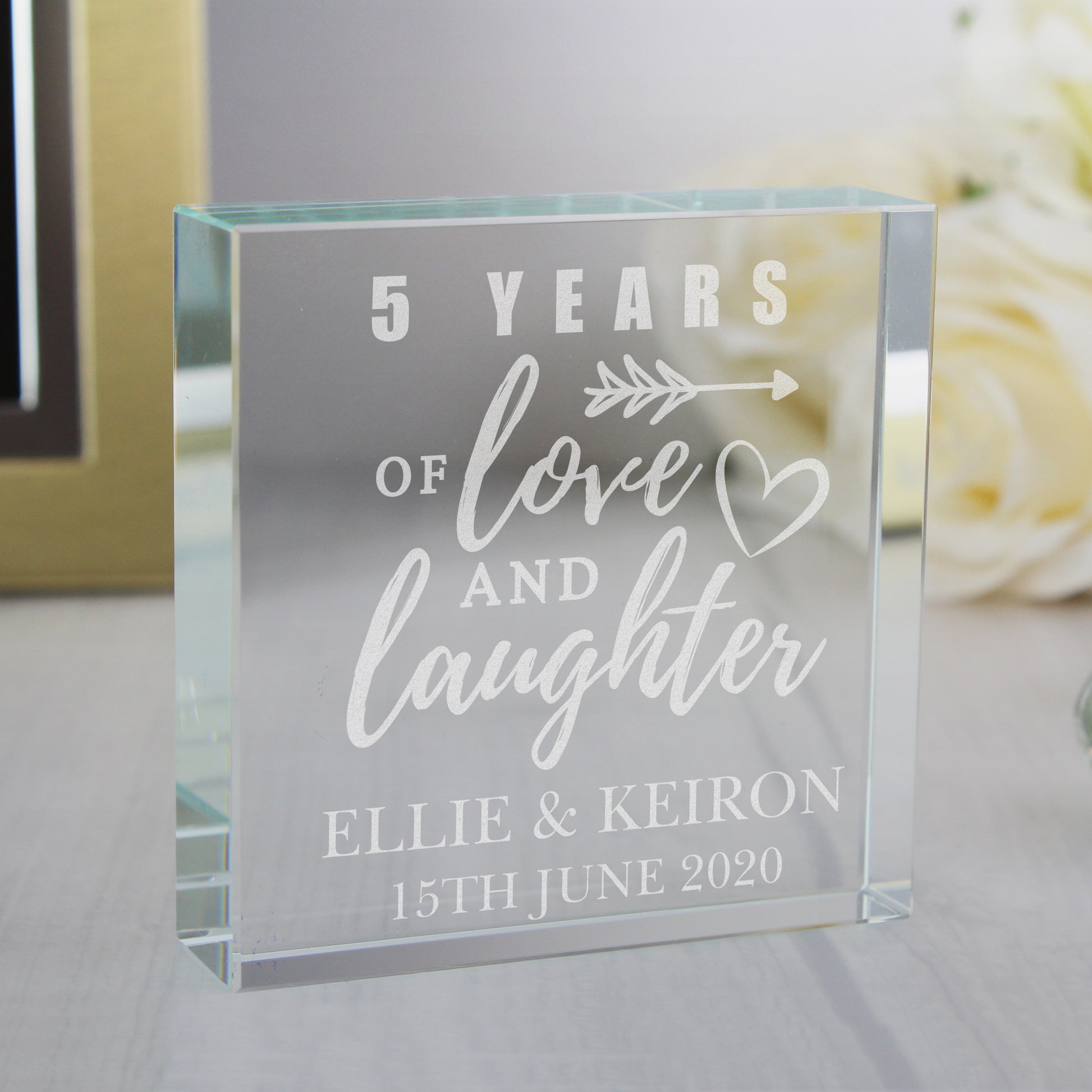Personalised Arrow Anniversary Crystal Token from Heartfelt Gifts
