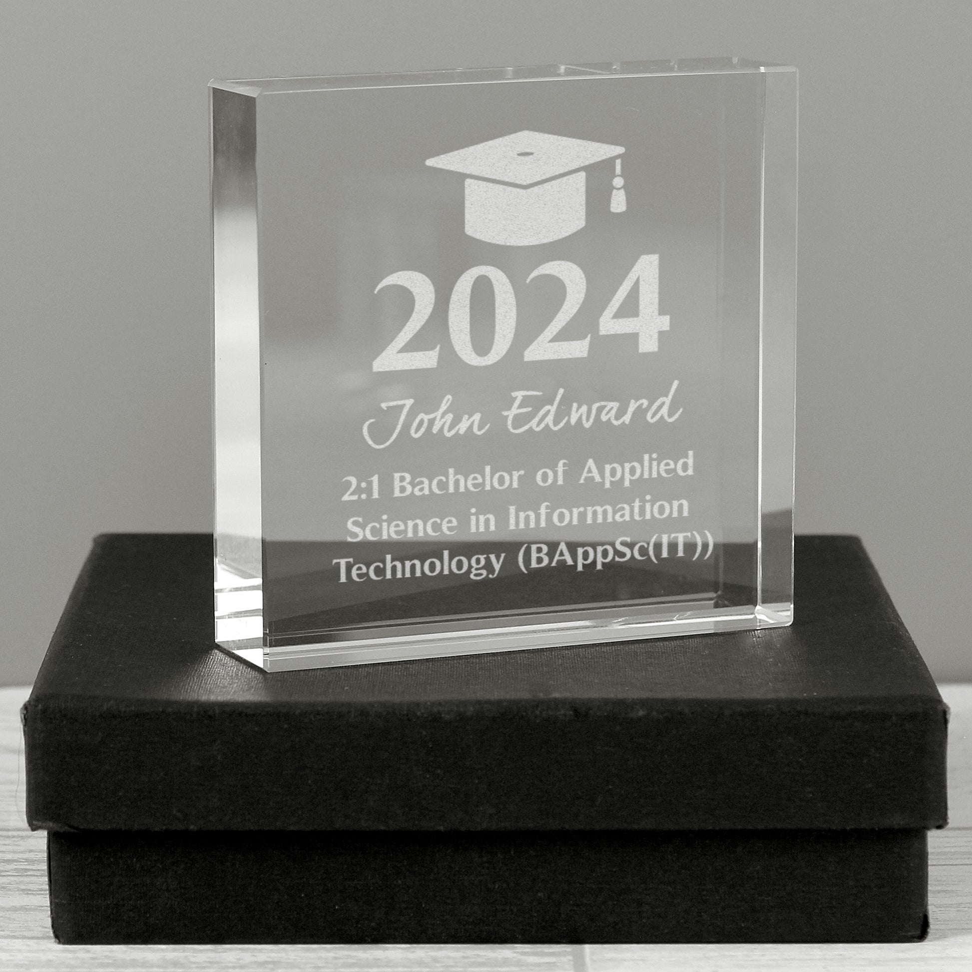 Personalised Graduation Crystal Token from Heartfelt Gifts