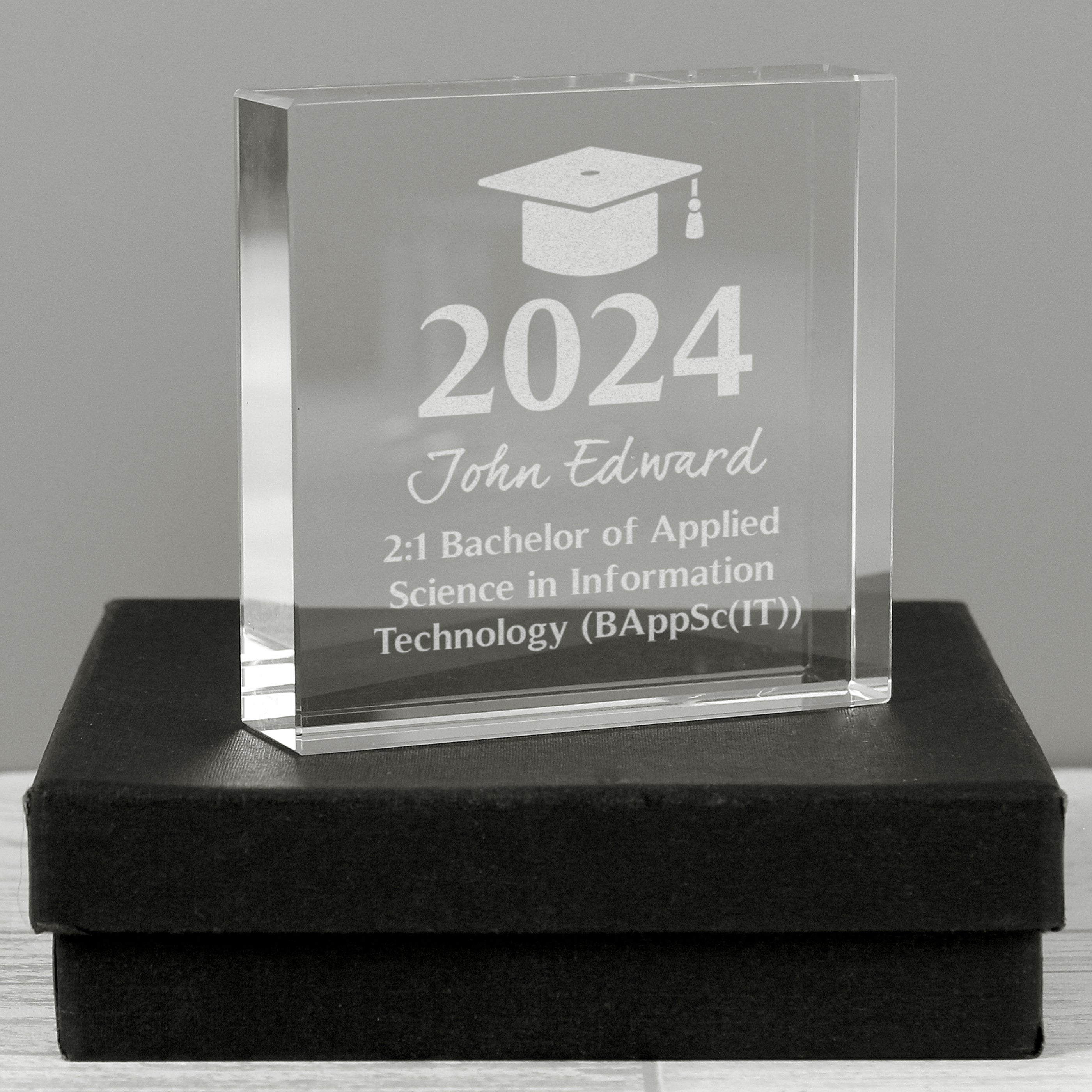 Personalised Graduation Crystal Token from Heartfelt Gifts